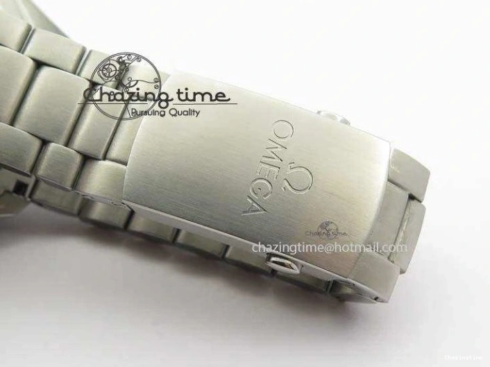 0413 Sustainable Planet Ocean Master Chronometer Chrono SS OM 1:1 Best Edition Black Dial On SS Bracelet A 8179